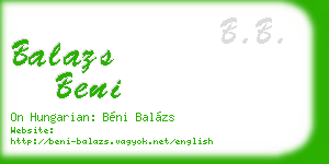 balazs beni business card