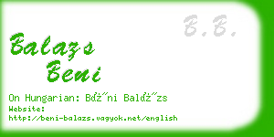 balazs beni business card